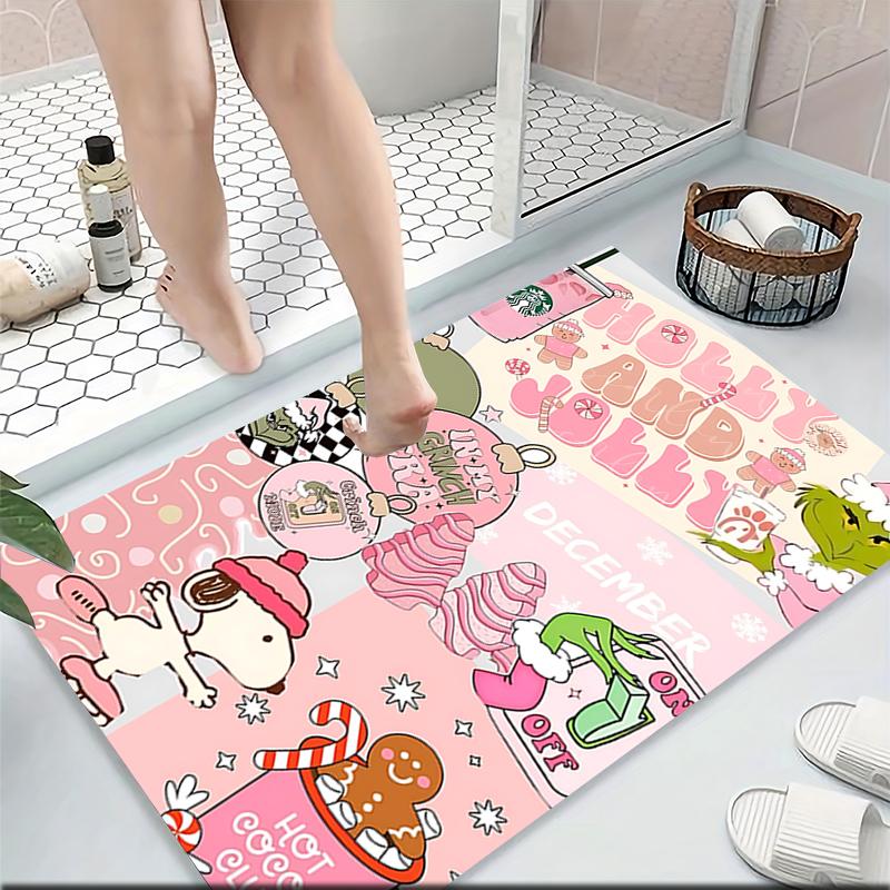 Peanuts Christmas Collection Carpet Rug Soft Washable Antislip Home Living Room Sofa Mats Personalized Christmas Rug