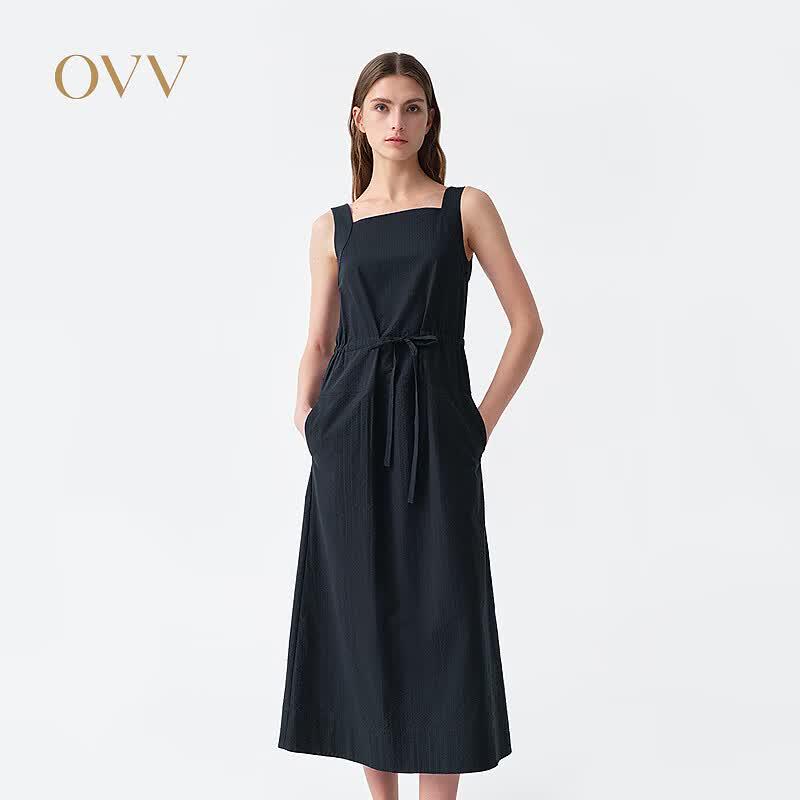 OVV 2026 Women s Wide Strap Square Neck Sleeveless Dress M