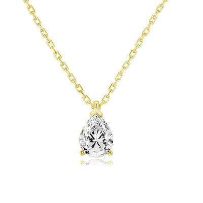 Ladies' Water Droplet Pendant Necklace, Pear Shaped Synthetic Zircon Design, Minimalist Jewelry, Daily Wearing Necklace, Gift Giving