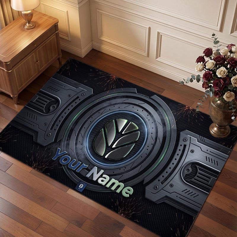 New Holland Personalized Crystal Velvet Carpet, Customized Name Text Soft Anti‑Slip Rug for Living Room Bedroom