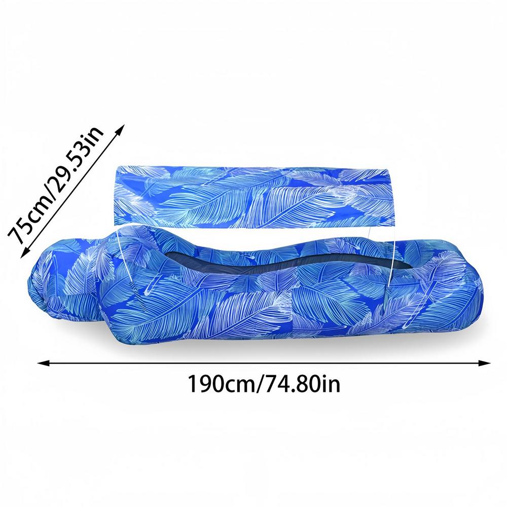 

Inflatable Beach Lounger Camping Air Sofa With Sun Shade No-Pump Blow Up Couch For Outdoor Camping Hiking Picnic Vacation