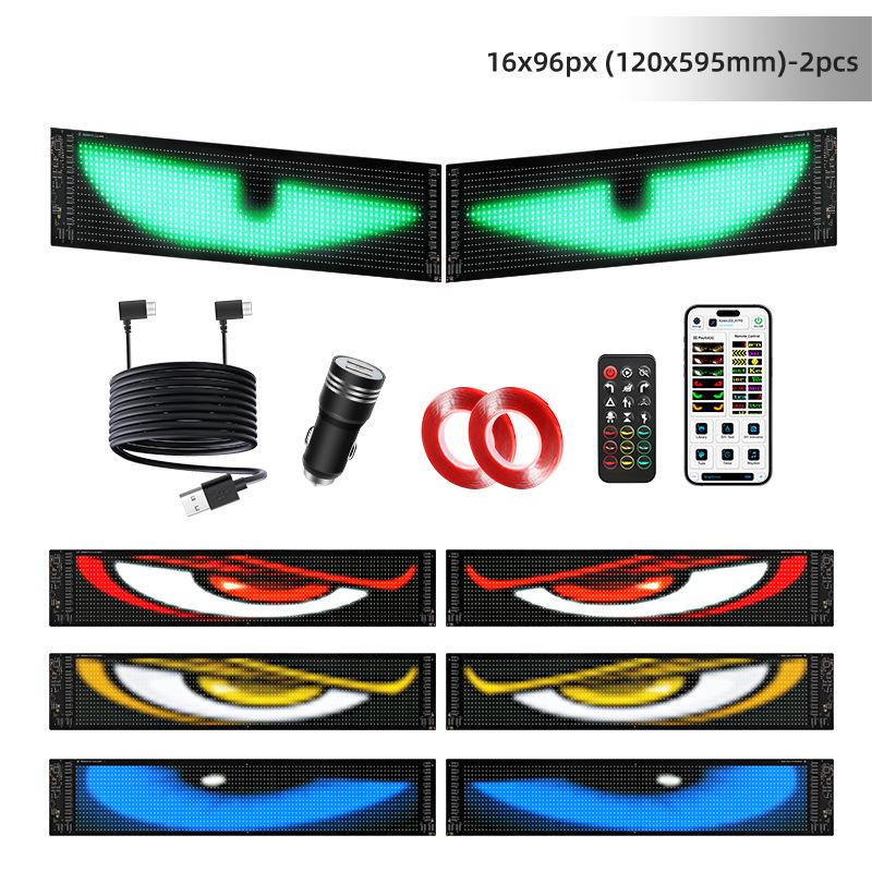 Inteligentny ekran LED do samochodu: Bluetooth sterowany aplikacją, elastyczny wyświetlacz w pełnym kolorze do okien i drzwi
