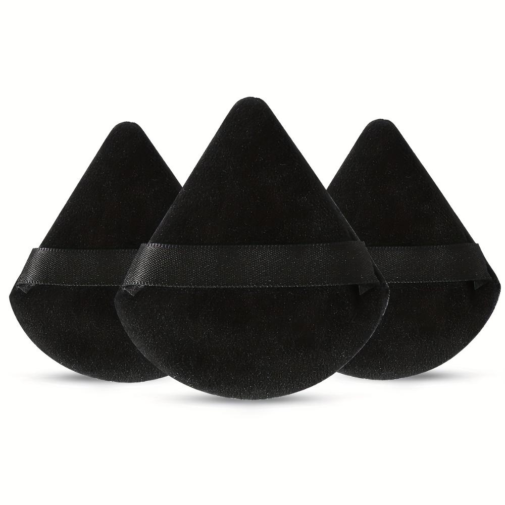 Set de 3 pufuri tip evantai, puf moale din catifea cu bretele, instrumente de machiaj facial perfecte pentru artiștii de machiaj începători