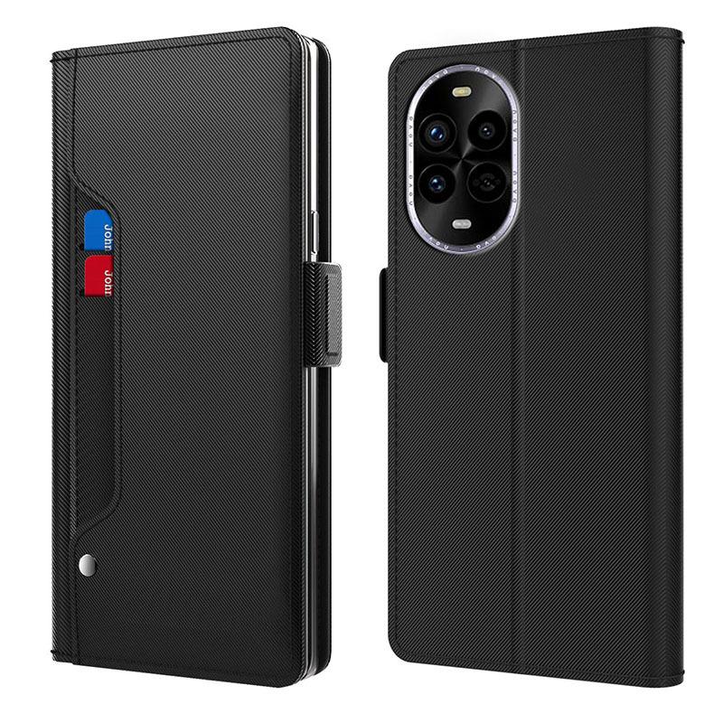 

Для Huawei Honor Nova 13 Pro Магнитный откидной кожаный чехол для телефона с подставкой для Nova 12 11 Ultra 10 9 Pro Y72 Y91 Зеркальный чехол-книжка с отделением для карт и кошельком Nova Y91 4G чёрный