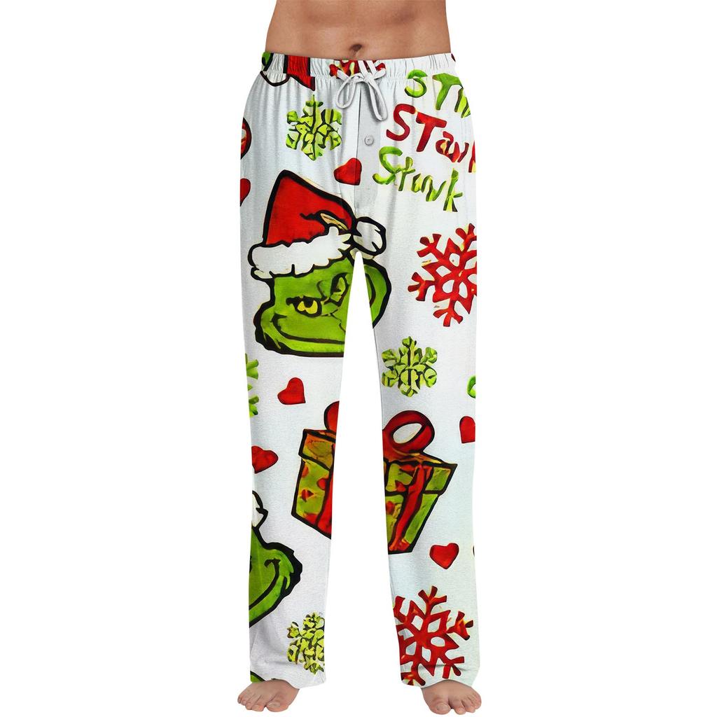 Men's Allover Printed Home Pants Sleeping Pajama Pants Long Pants Pajama Pants Yoga Pants