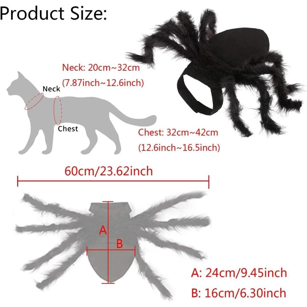 Halloween Pet Spider Costume for Dog Cat Decorations Decor Party Supply Cosplay with Adjustable Velcro for Small Medium Dogs Cat