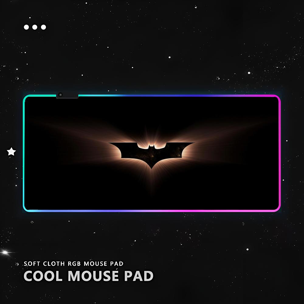 B-Batman A-Arkham Knight Mouse Pad RGB Pc Gamer Keyboard LED Glowing mause pad Mats Rubber Cute Cartoon Gaming Computer csgo lo