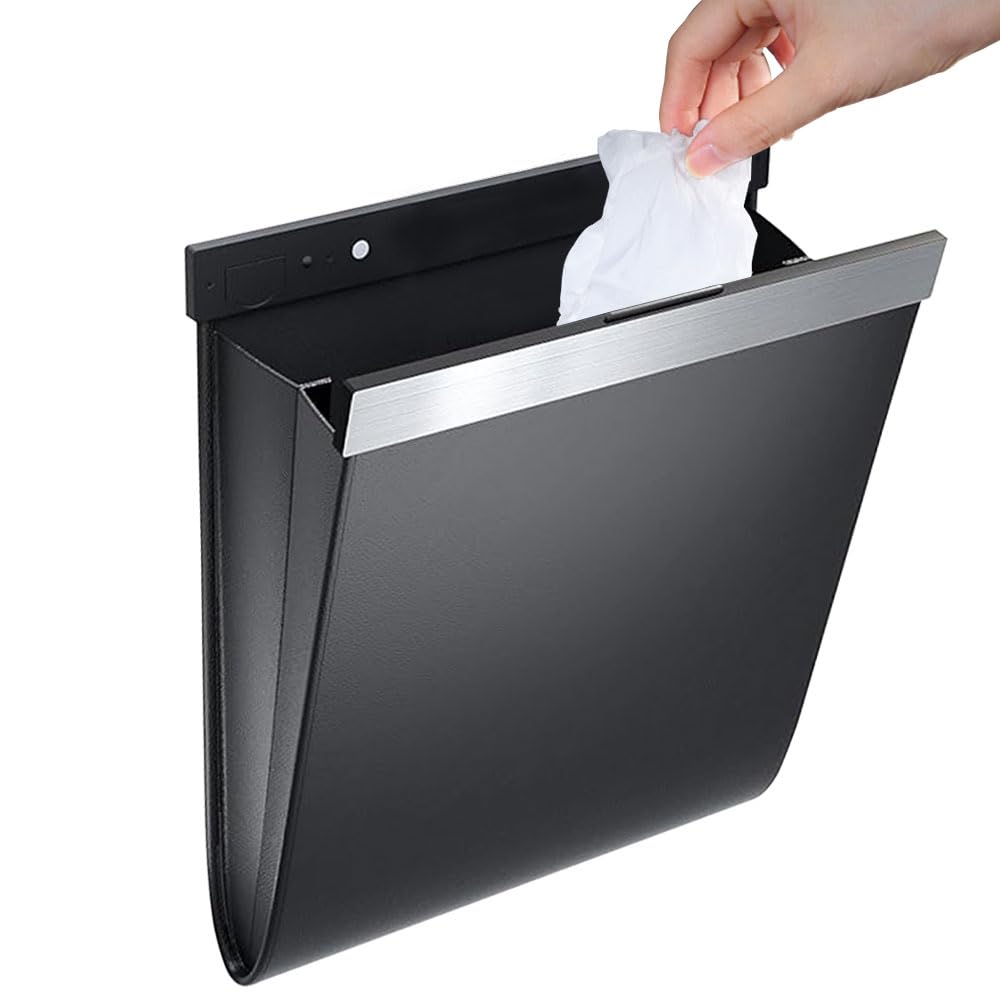 Car Trash Storage Easy PU Convenient Storage Item Can, Multi-Vehicle Compatible, Hook-Mounted Organizer, Magnetic, Installation, Slim, Leather,