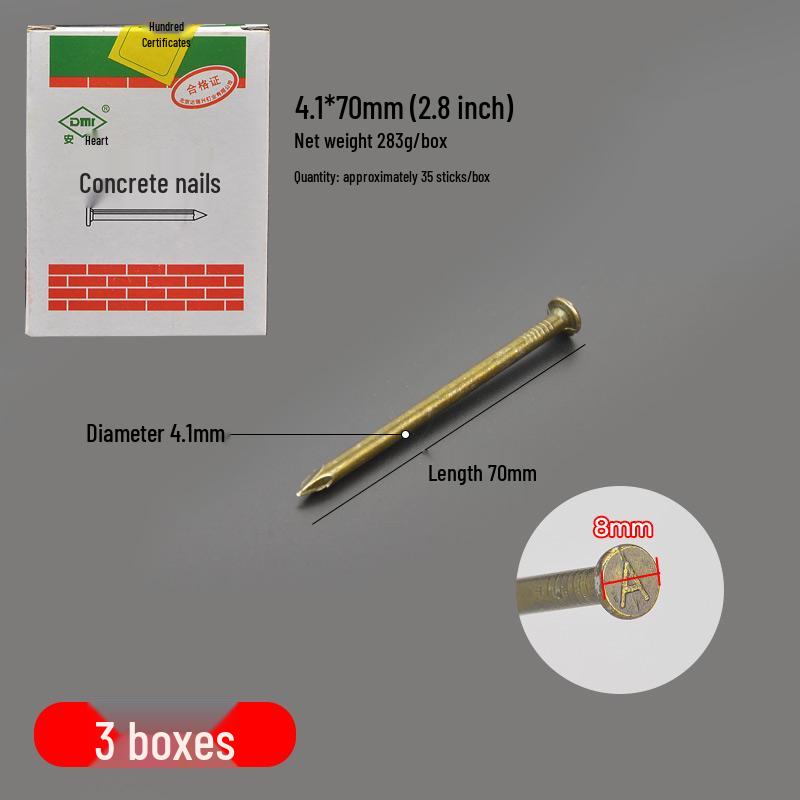 High Hardness Cement & Steel Nails: Durable Wall & Woodworking Nails, Round Nails & Decorative Hooks for Concrete and More