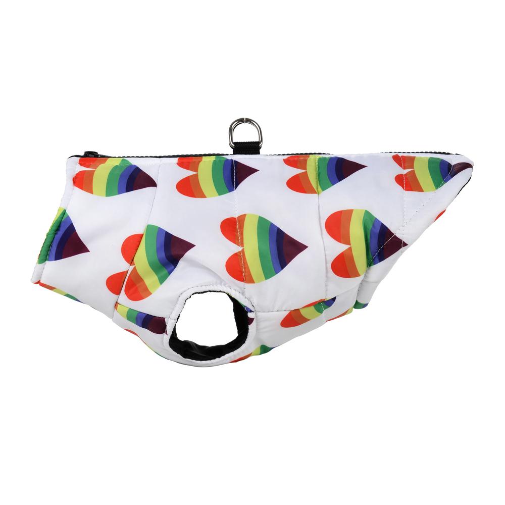 Windproof Warm Dog Clothes Love Print With D-ring Zipper Winter Waterproof Puppy Jacket For Small Medium Dogs Yorkshire Pet Coat