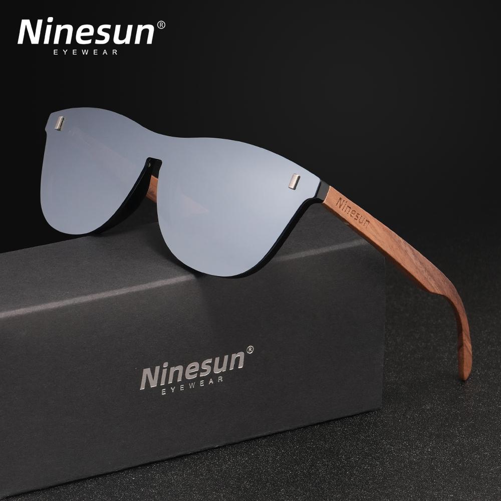 NINSUN Fashion Wood Men's Ultraviolet Sunglasses Classic Male Driving Riding UV400 Sports Sun Glasses Eyewear Wooden Eyeglasses