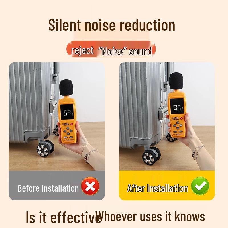 Universal Silent Silicone Luggage Wheel Cover - Protective Suitcase Accessory