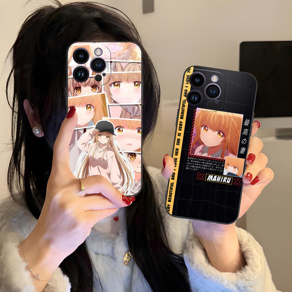 Angel Mahiru Shina Anime Phone Case for iPhone 16 15 14 13 12 11 X XR XS 8 7 Pro Max Plus Mini Colored Luxury Smartphone Pretty