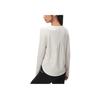 SAUCONY Solid Color Simple Long Sleeve Round Neck Thin T-Shirt Women Tops Light-Gray SC1240041B-GR58
