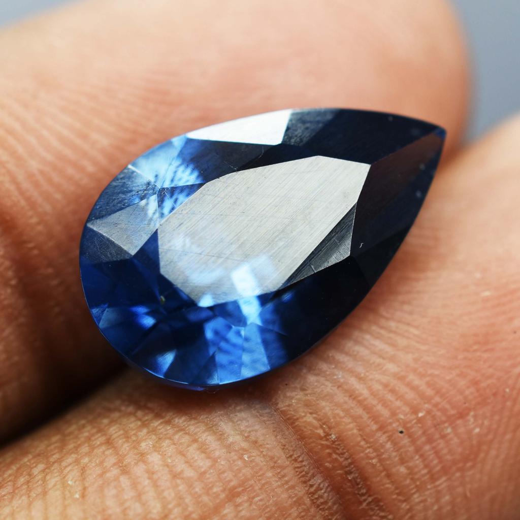 Blue Sapphire Earring Size Natural Pear Cut 8 Carat Loose Gemstone CERTIFIED