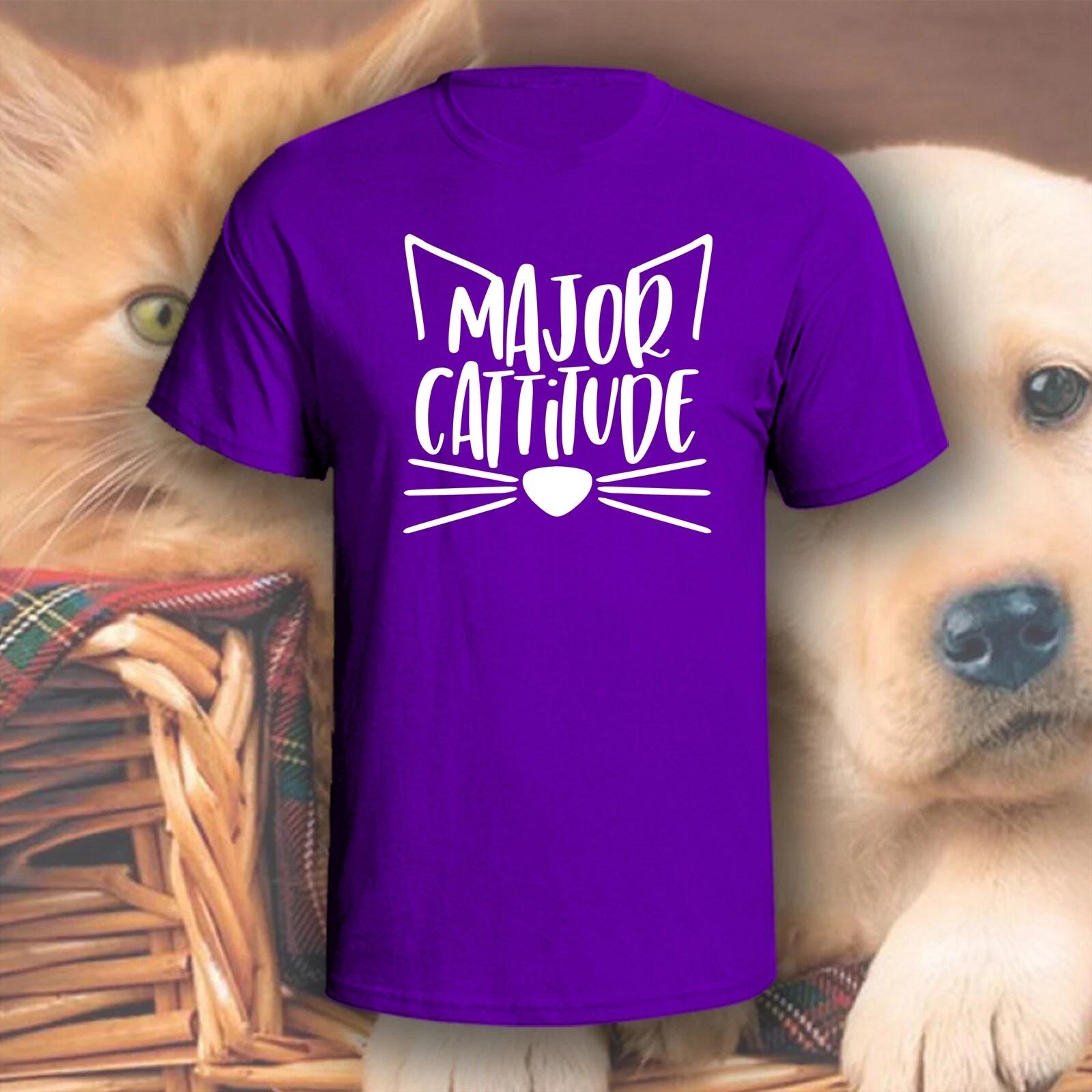 Major Cattitude T-Shirt | Pick Your Color! | Dog/Cat Mom L