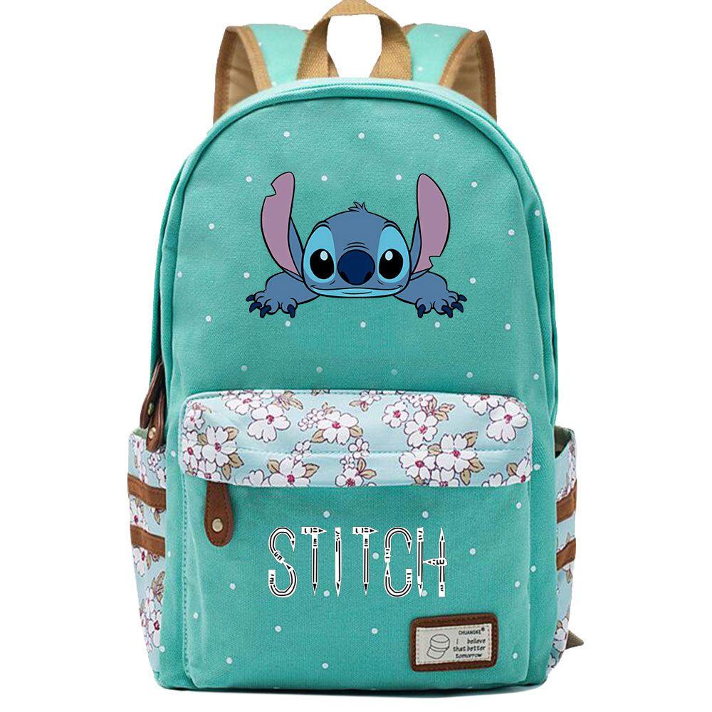 Lilo Stitch Backpack In Pink Or Blue Perfect For School Or Travel Made From High-quality Oxford Cloth