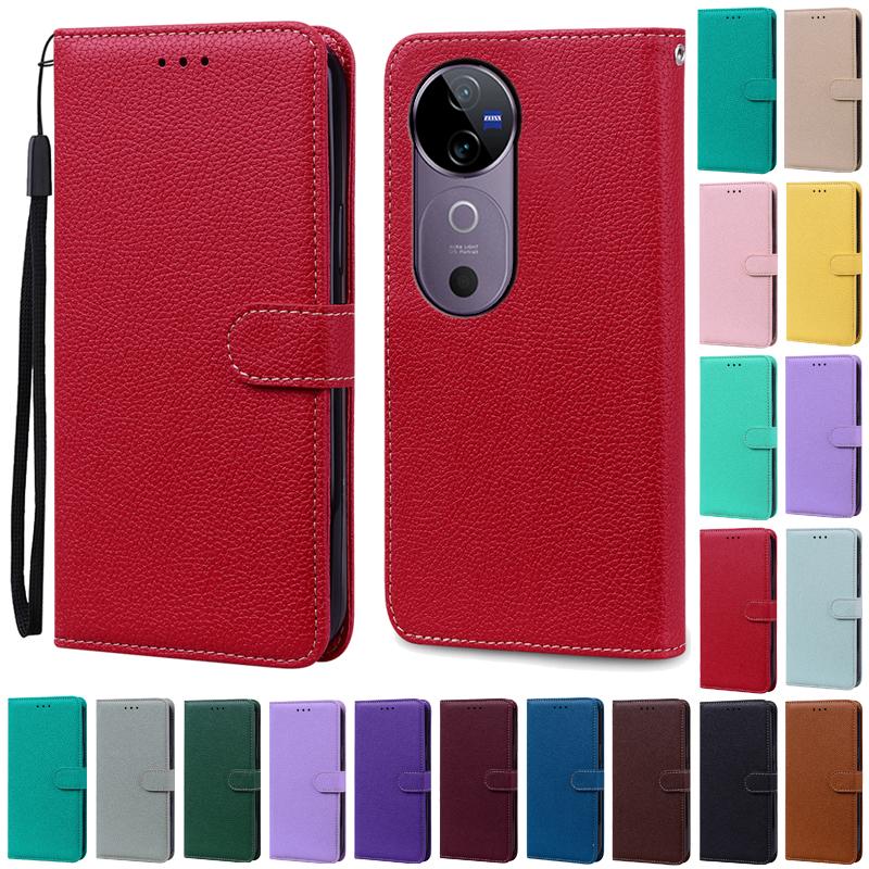 For Vivo V40 Case Wallet Leather Flip Cover For Vivo V40 5G Case Vivo V40 Pro Phone Cover Coque Fundas Book Shell