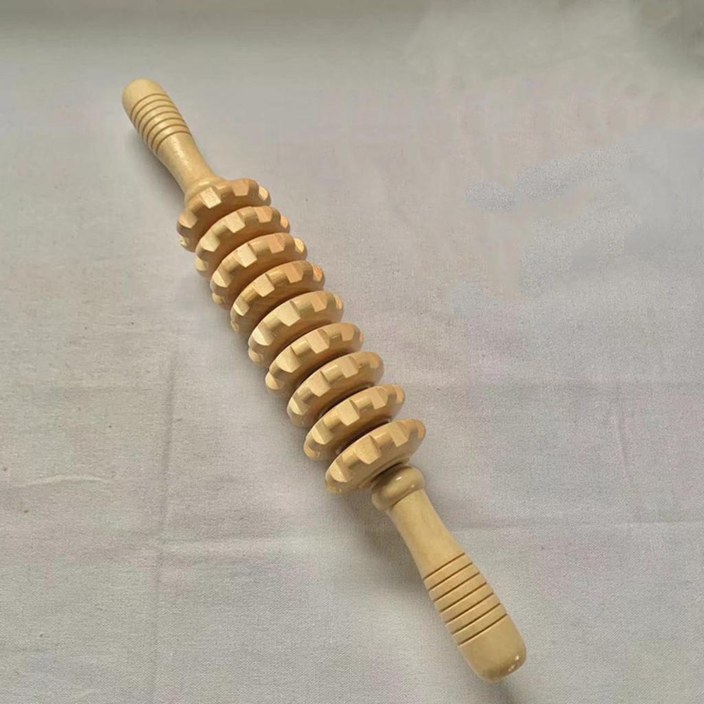 Wooden Therapy Massager Roller Trigger Point Massager Stick for Fascia Cellulite Muscle and Abdomen Body  Muscle Belly Relief Tool