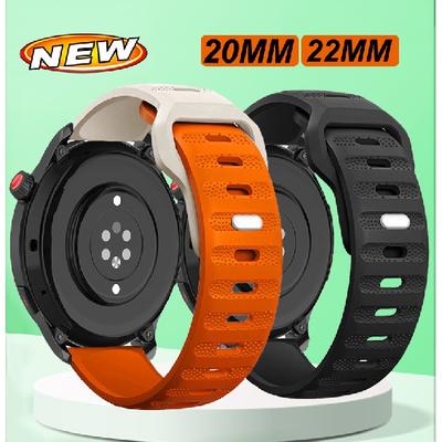 20mm 22mm saat kayışı Amazfit Bip 3 3Pro GTR 2 3 4 GTS 2e 3 4 4mini silikon bant Samsung Galaxy Watch3 4/5/5Pro 42