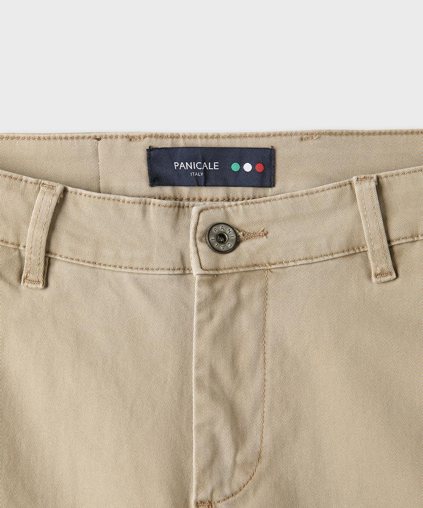 PANICALE Beige Washed Cotton Chino Pants