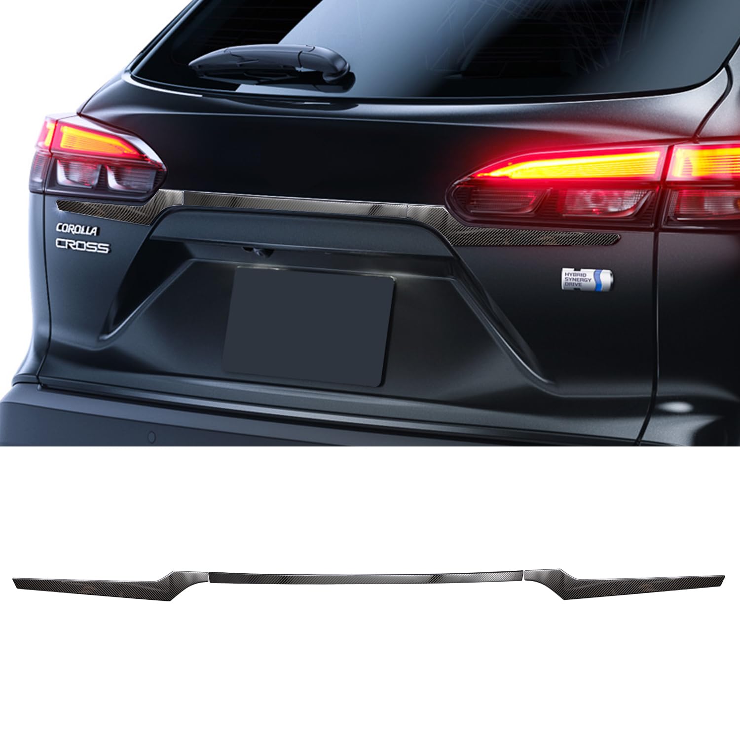 

MEKOMEKO New Toyota Corolla Cross Exclusive Задняя эмблема Крышка Задняя эмблема Боковая отделка Задняя дверь Отделка задней двери Нарядные детали для экстерьера из нержавеющей стали