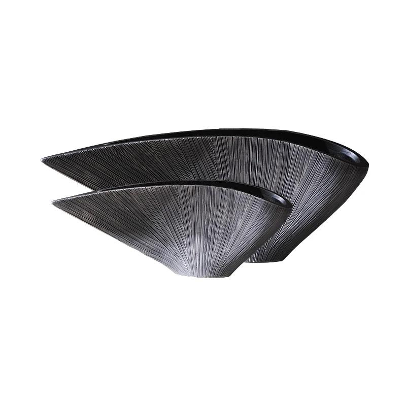 Creative Nordic style Resin vase modern abstract Fan-shaped vase Decoration crafts Home Decorations Dried flowers