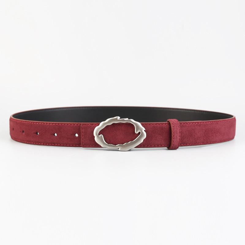 

Classic Leather Belt For Women With Alloy Buckle For Casual And Office Wear Argenta Red