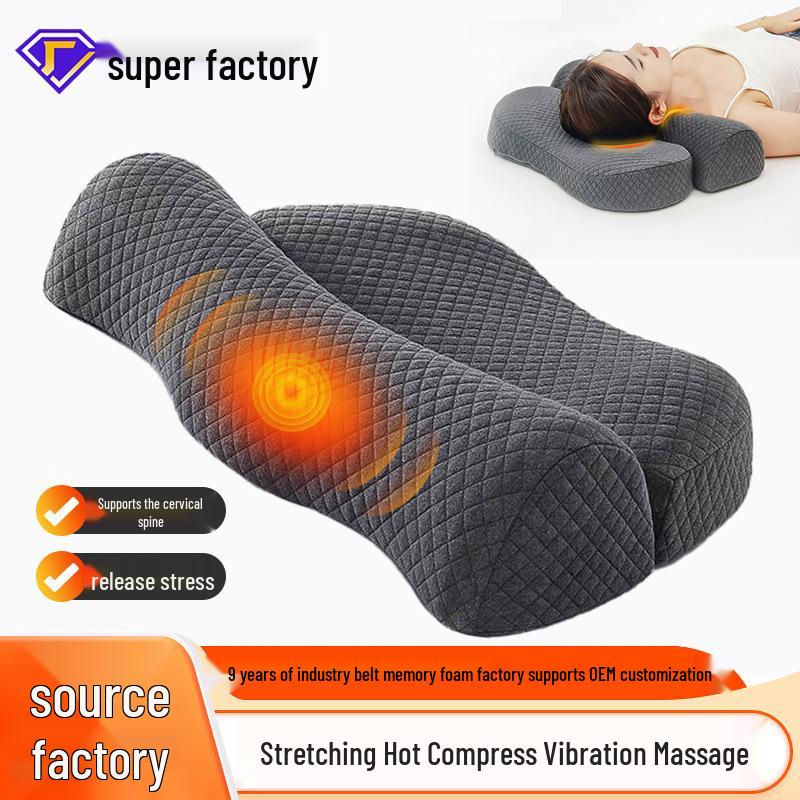 Cross-Border Cervical Pillow: Heated Neck Support, Memory Foam for Comfortable Sleep, Removable & Washable for Side Sleepers