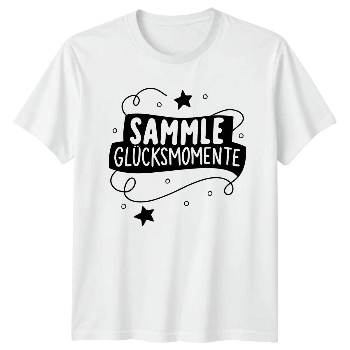 Sammle Glucksmomente T-Shirt German Sayings Positivity Gift For Him And Her S