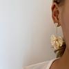 European & American Metal Texture Heart & Ginkgo Leaf Flower Tassel Earrings for Women