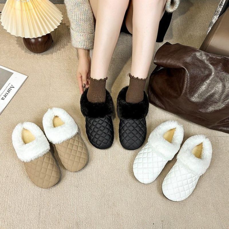 Autumn and winter new velvet cotton slippers women's household indoor non-slip thick-bottomed plush warm plush slippers