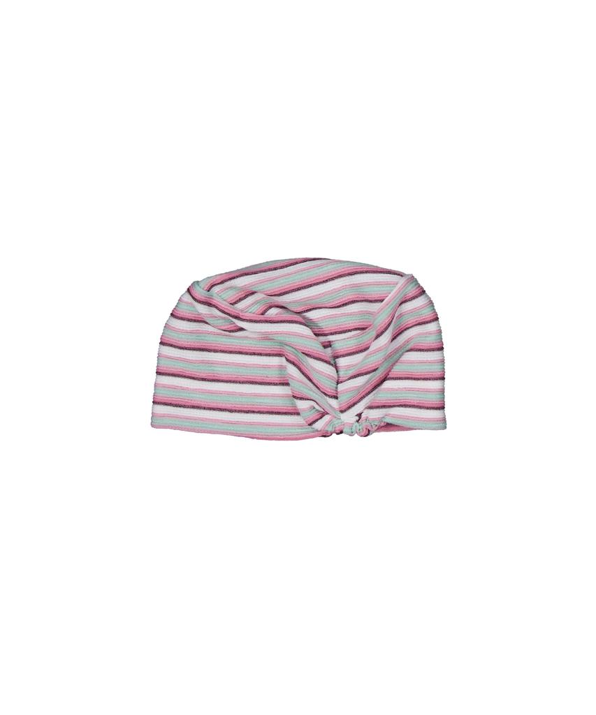 KOOKEESEE Striped Band Beanie (Pink/Ivory)