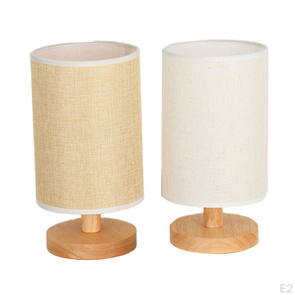 Bedside Table Lamp LED NightStand Light Fabric Shade Home Decor