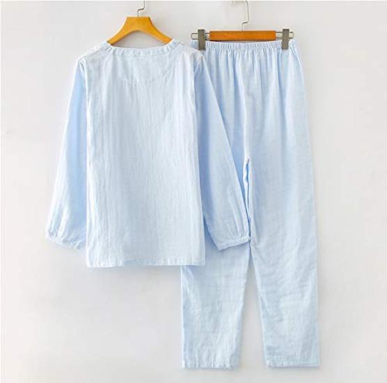 Gauze Long Front Cotton Top and Bottom Solid Perfect for Birthday Size M S-Lifeeling Women's Double-Layer Pajamas, Sleeves, Opening, Set, Colors,