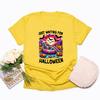 Just Waiting for Halloween T Shirt Skeleton Tshirt Funny Spooky Halloween Skeleton T Shirts Short Sleeve T-shirts Vintage Tees