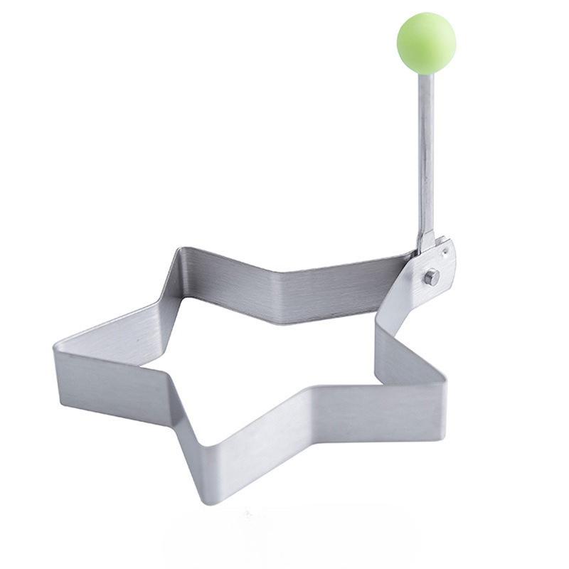 

Egg Molds Stainless Steel Heart-Shaped for Fun Breakfasts, Reusable Cooking Tool, Easy Clean Kitchen Accessory Star серый