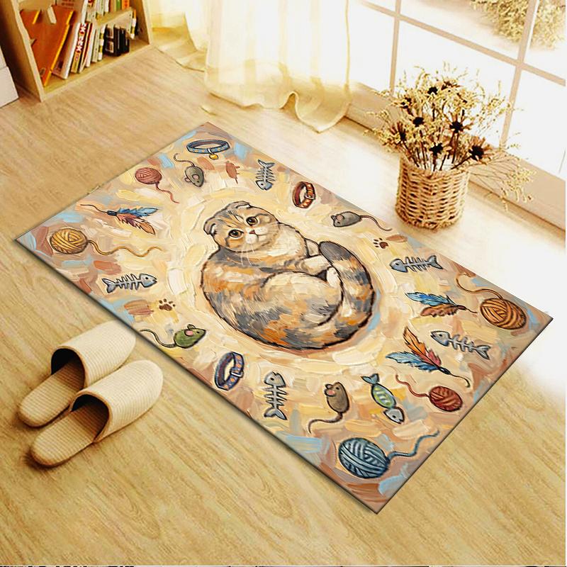 2025 New Cute kitten Carpet Rug for Living Room Bedroom Home Sofa Decoration,Kids play Non-slip Floor Mat