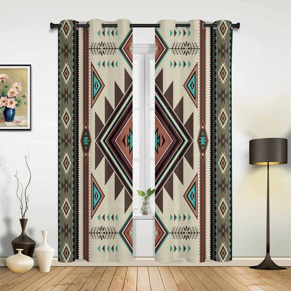 Indian Flowers Window Curtains Home Decoration Living Room Curtains Custom Window Treatments Drapes Cortinas For Kitchen Bedroom