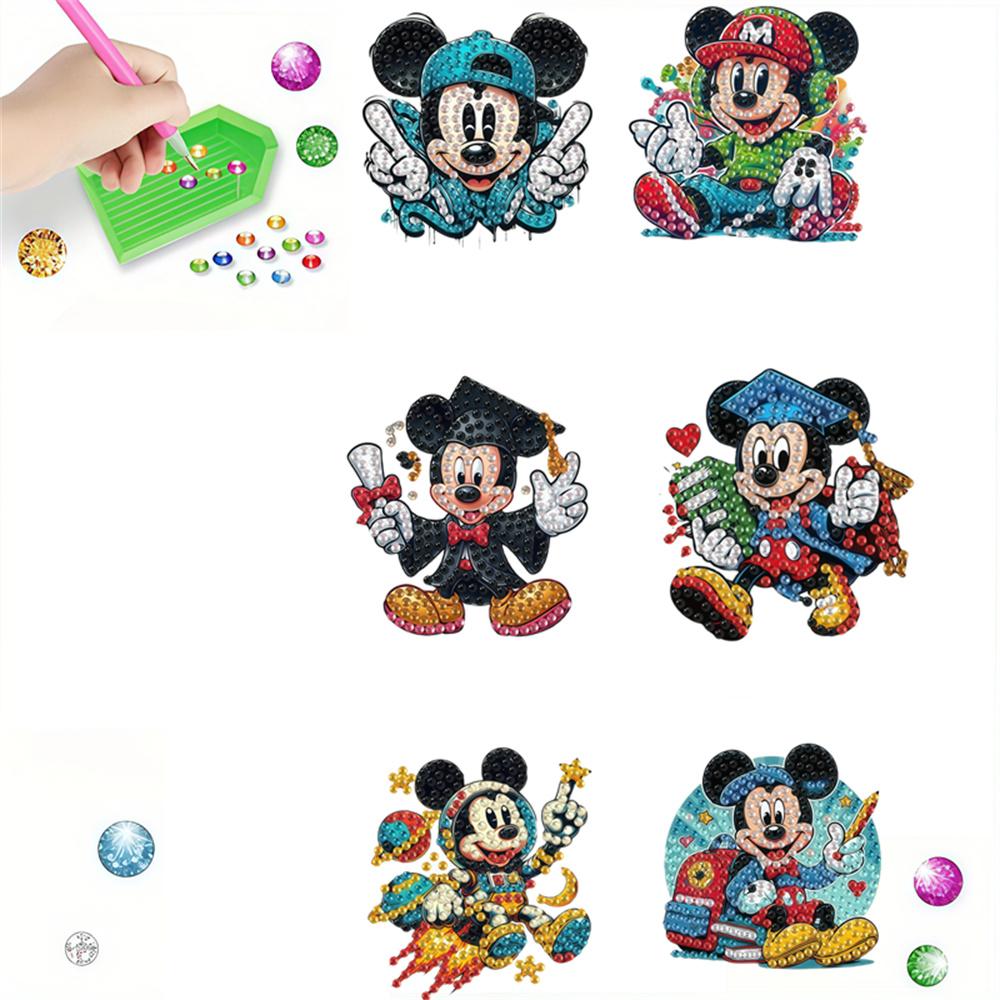 

6 шт. Серия Микки Алмазная мозаика Магнит на холодильник Алмазная живопись Магнит на холодильник Алмазная живопись Магнит на холодильник для взрослых начинающих