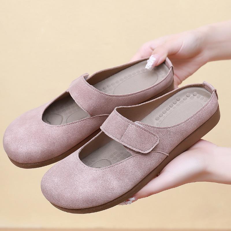 New Soft-soled Comfortable Retro Half-slipper Women's Shoes Mom Shoes One-foot Single Shoes