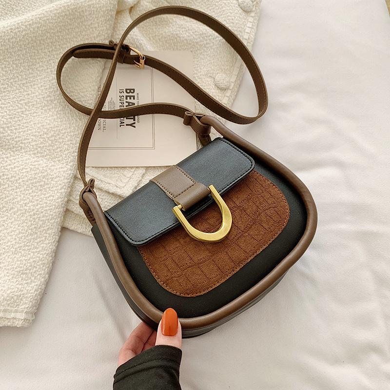 Spring retro simple small bag women's bag new trendy shoulder bag messenger bag fashion saddle bag