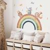 Wall Stickers Cartoon Animal Rainbow Self Adhesive Wall Sticker Fox Elephant Brown Bear Children's Room Home Decoration Stickers