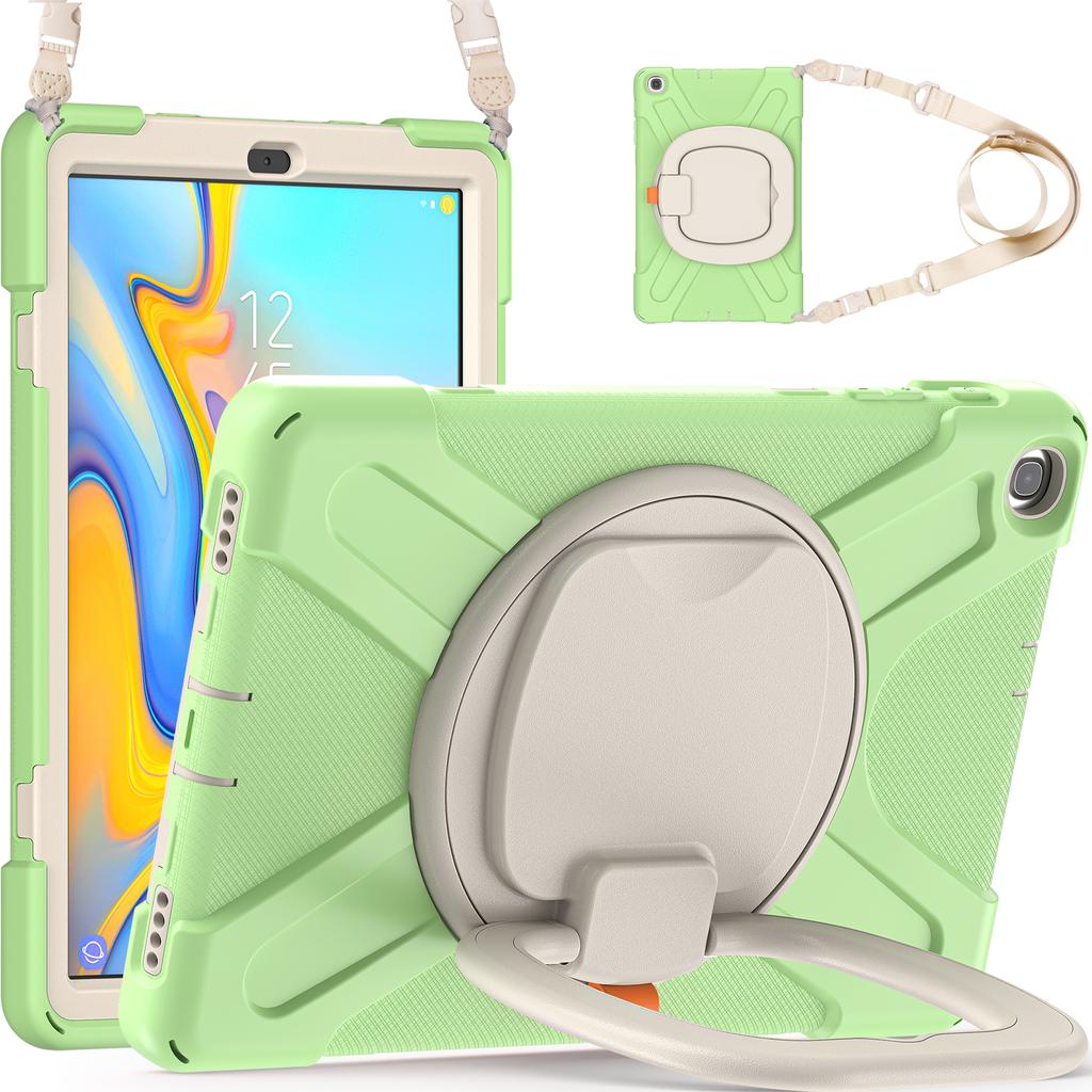 Armor Case For Samsung Galaxy Tab A 10.1 SM-T510 SM-T515 360 Rotatable Stand Hybrid Cover With Hand Strap Shoulder Strap