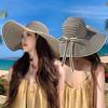 Summer Striped Sun Hat With Big Brim For Women Casual Sunshade And Breathability