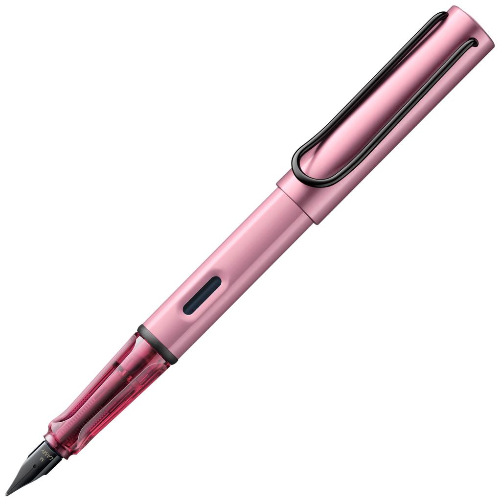 LAMY Autumn Pink Ergonomic Grip and Polished Steel Medium Lightweight Aluminum Body Includes LAMY T10 Blue Cartridge AL-STAR - Nib, - - - Right-Handed