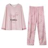 Autumn and winter thin sweet casual pajamas women's Korean cartoon long-sleeved trousers set women's loungewear can be worn outside