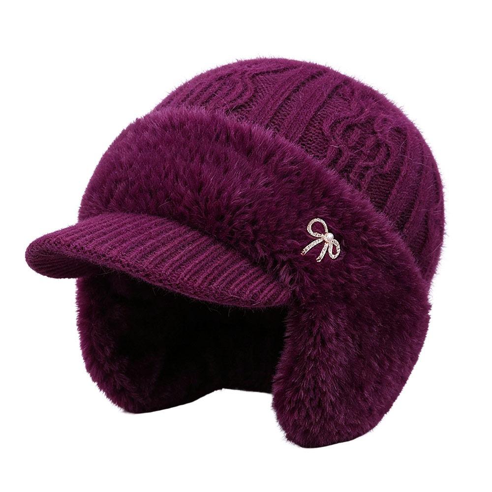 Thickened Winter Hat Warm Beret Hat Casual Knitted Hat for Women