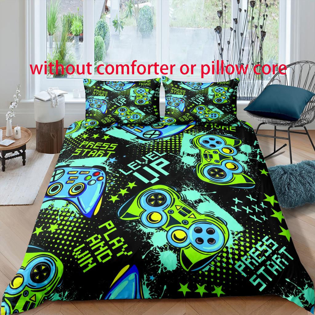 Gamepad - Digital bedrucktes Bettbezug-Set - Polyester - Schlafzimmerdeko - 1 Bettbezug + 2 Kissenbezüge (kein Kissenkern)