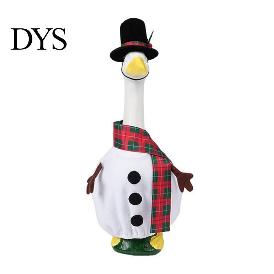 Weather Resistant Polyester Costume 1 Set Christmas Porch Goose Outfit, Festive Dress with Hat, Winter Garden Statue Clothes Fall Holiday for 23 Inch
